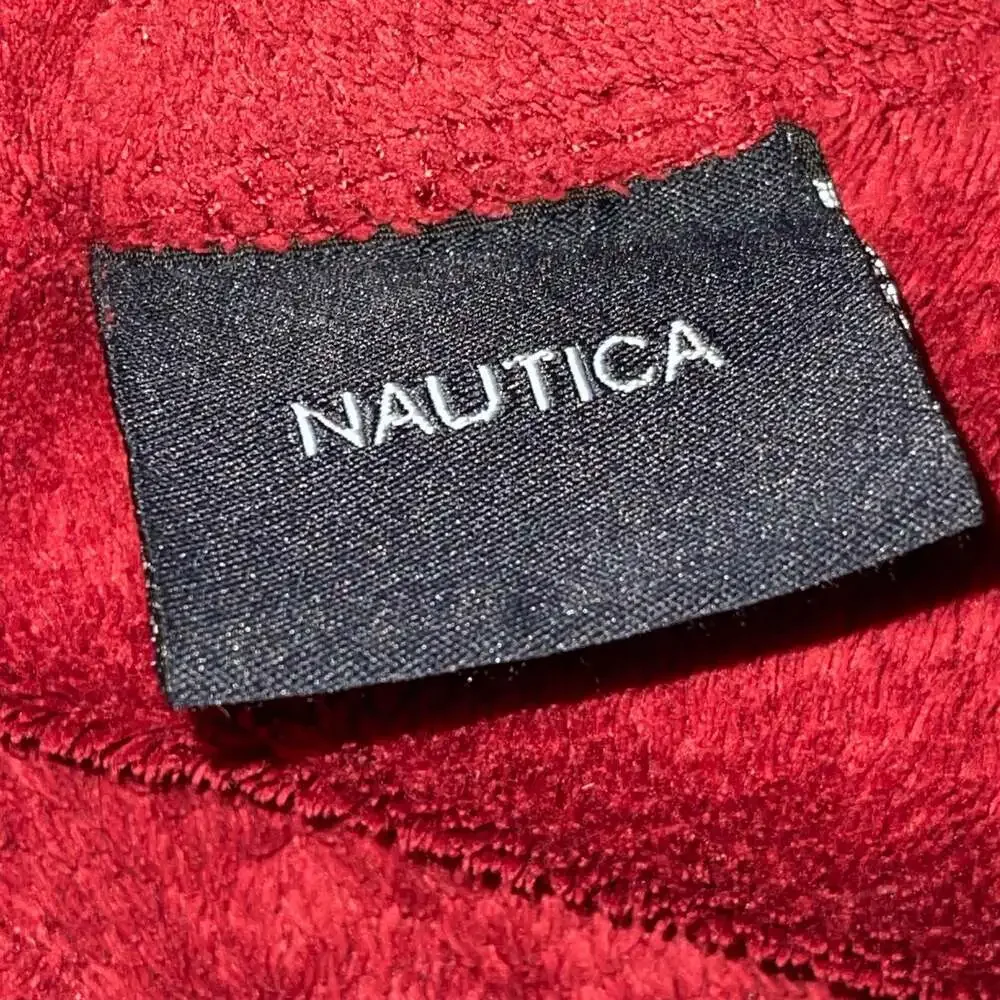 Nautica Red Fleece Throw Blanket